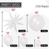 PartyWoo Metallic Gold Star Balloons 110pcs Different Sizes 18 12 10 5 Inch Pack 22 Inch Gold Spike Star Explosion Foil Mylar Balloon Arch Kit for Birthday Engagement Party Decorations Gold-G101(Clear)