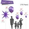 PartyWoo Metallic Gold Star Balloons 110pcs Different Sizes 18 12 10 5 Inch Pack 22 Inch Gold Spike Star Explosion Foil Mylar Balloon Arch Kit for Birthday Engagement Party Decorations Gold-G101(Purple – Metallic Purple)