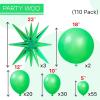 PartyWoo Metallic Gold Star Balloons 110pcs Different Sizes 18 12 10 5 Inch Pack 22 Inch Gold Spike Star Explosion Foil Mylar Balloon Arch Kit for Birthday Engagement Party Decorations Gold-G101(Green – Malachite Green)