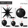 PartyWoo Metallic Gold Star Balloons 110pcs Different Sizes 18 12 10 5 Inch Pack 22 Inch Gold Spike Star Explosion Foil Mylar Balloon Arch Kit for Birthday Engagement Party Decorations Gold-G101(Black)