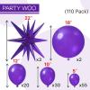 PartyWoo Metallic Gold Star Balloons 110pcs Different Sizes 18 12 10 5 Inch Pack 22 Inch Gold Spike Star Explosion Foil Mylar Balloon Arch Kit for Birthday Engagement Party Decorations Gold-G101(Purple – Royal Purple)