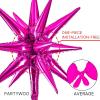 PartyWoo Metallic Gold Star Balloons 110pcs Different Sizes 18 12 10 5 Inch Pack 22 Inch Gold Spike Star Explosion Foil Mylar Balloon Arch Kit for Birthday Engagement Party Decorations Gold-G101(Pink – Metallic Magenta)