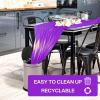 PartyWoo Purple Foil Tablecloth, 3 Pack 54 x 108 Inch Rectangle Tablecloth, Foil Tablecloth for 6 to 8 Foot Table, Metallic Table Cover, Waterproof Table Cloth for Birthday, Wedding, Party