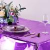 PartyWoo Purple Foil Tablecloth, 54 x 108 Inch Rectangle Tablecloth, Foil Tablecloth for 6 to 8 Foot Table, Metallic Table Cover, Waterproof Table Cloth for Birthday, Wedding, Party (1 Pack)