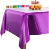 PartyWoo Purple Foil Tablecloth, 3 Pack 54 x 108 Inch Rectangle Tablecloth, Foil Tablecloth for 6 to 8 Foot Table, Metallic Table Cover, Waterproof Table Cloth for Birthday, Wedding, Party