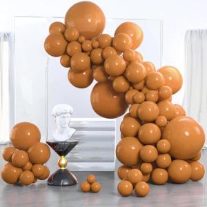 PartyWoo Metallic Gold Balloons, 85 pcs Gold Metallic Balloons Different Sizes Pack of 18 Inch 12 Inch 10 Inch 5 Inch Gold Balloons for Balloon Garland or Balloon Arch as Party Decorations, Gold-G101(Brown-f10)