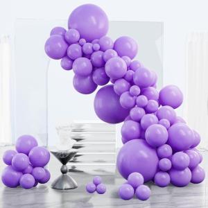 PartyWoo Metallic Gold Balloons, 85 pcs Gold Metallic Balloons Different Sizes Pack of 18 Inch 12 Inch 10 Inch 5 Inch Gold Balloons for Balloon Garland or Balloon Arch as Party Decorations, Gold-G101(Purple-y15)