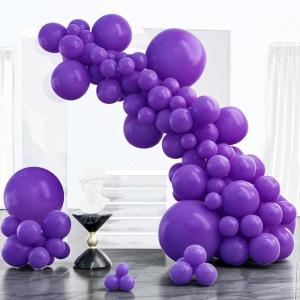 PartyWoo Metallic Gold Balloons, 85 pcs Gold Metallic Balloons Different Sizes Pack of 18 Inch 12 Inch 10 Inch 5 Inch Gold Balloons for Balloon Garland or Balloon Arch as Party Decorations, Gold-G101(Royal Purple-y16)