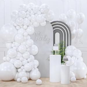 PartyWoo Metallic Gold Balloons, 85 pcs Gold Metallic Balloons Different Sizes Pack of 18 Inch 12 Inch 10 Inch 5 Inch Gold Balloons for Balloon Garland or Balloon Arch as Party Decorations, Gold-G101(Pearl White-z30)