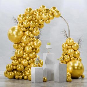 PartyWoo Metallic Gold Balloons, 85 pcs Gold Metallic Balloons Different Sizes Pack of 18 Inch 12 Inch 10 Inch 5 Inch Gold Balloons for Balloon Garland or Balloon Arch as Party Decorations, Gold-G101(Gold-g101-2)