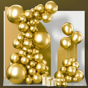 PartyWoo Metallic Gold Balloons, 85 pcs Gold Metallic Balloons Different Sizes Pack of 18 Inch 12 Inch 10 Inch 5 Inch Gold Balloons for Balloon Garland or Balloon Arch as Party Decorations, Gold-G101(Gold-g101)