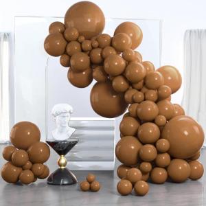 PartyWoo Metallic Gold Balloons, 85 pcs Gold Metallic Balloons Different Sizes Pack of 18 Inch 12 Inch 10 Inch 5 Inch Gold Balloons for Balloon Garland or Balloon Arch as Party Decorations, Gold-G101(Brown-f09)