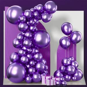 PartyWoo Metallic Gold Balloons, 85 pcs Gold Metallic Balloons Different Sizes Pack of 18 Inch 12 Inch 10 Inch 5 Inch Gold Balloons for Balloon Garland or Balloon Arch as Party Decorations, Gold-G101(Purple-g105)