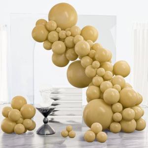 PartyWoo Metallic Gold Balloons, 85 pcs Gold Metallic Balloons Different Sizes Pack of 18 Inch 12 Inch 10 Inch 5 Inch Gold Balloons for Balloon Garland or Balloon Arch as Party Decorations, Gold-G101(Tan-f19)
