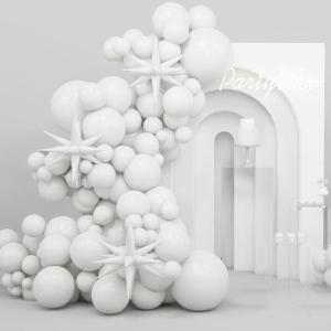PartyWoo Metallic Gold Star Balloons 110pcs Different Sizes 18 12 10 5 Inch Pack 22 Inch Gold Spike Star Explosion Foil Mylar Balloon Arch Kit for Birthday Engagement Party Decorations Gold-G101(White)