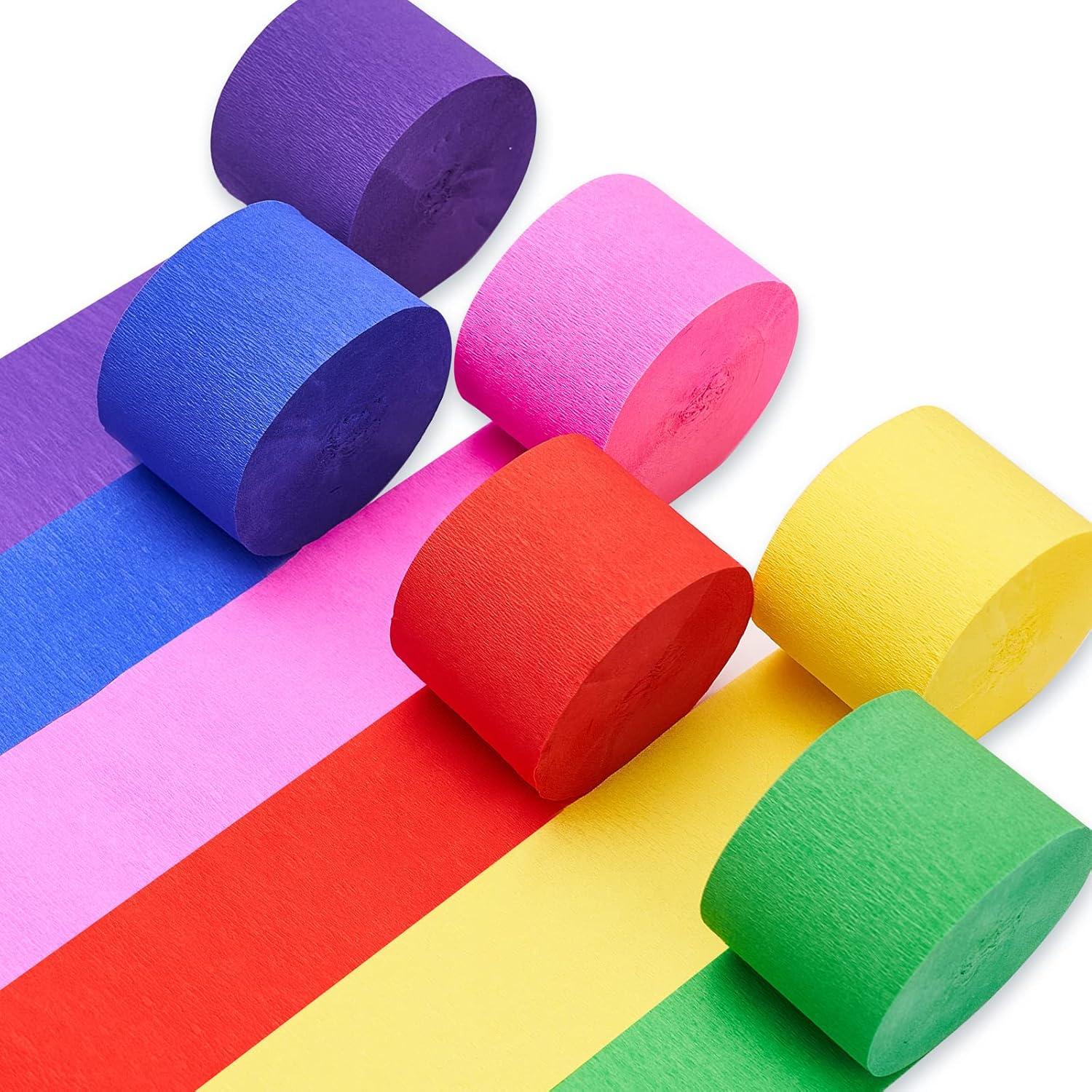 imagePartyWoo Rainbow Balloon Garland 100 pcs and Crepe Paper Streamers 6 Rolls