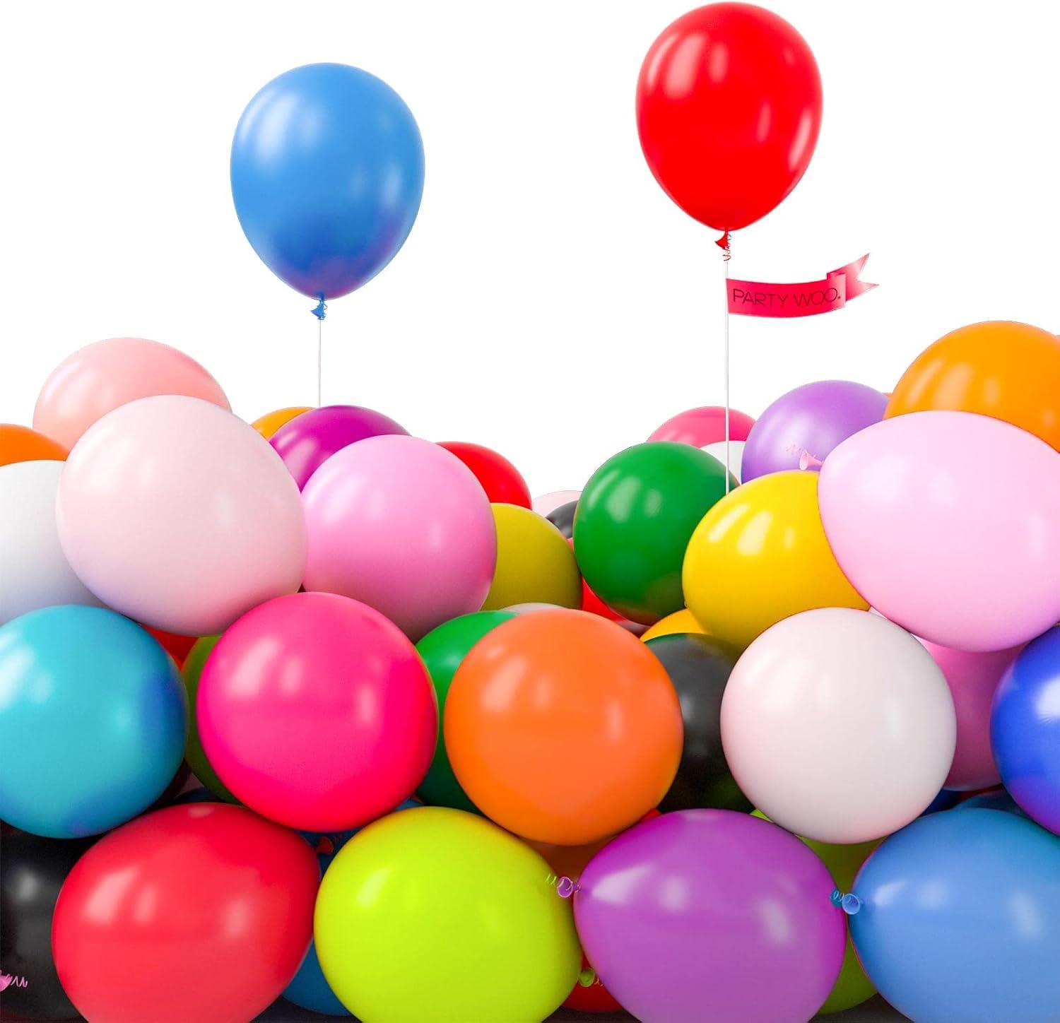 imagePartyWoo Rainbow Balloons 120 pcs and Crepe Paper Streamers 6 Rolls
