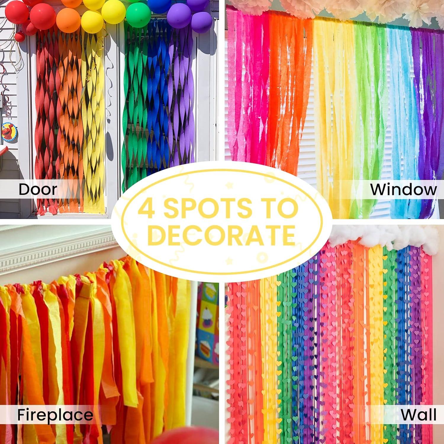 imagePartyWoo Rainbow Balloons 120 pcs and Crepe Paper Streamers 6 Rolls