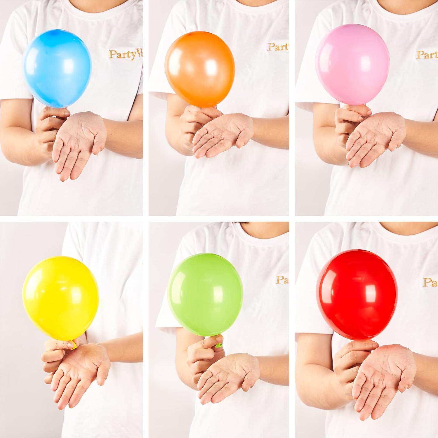 imagePartyWoo Rainbow Balloons 120 pcs and Crepe Paper Streamers 6 Rolls