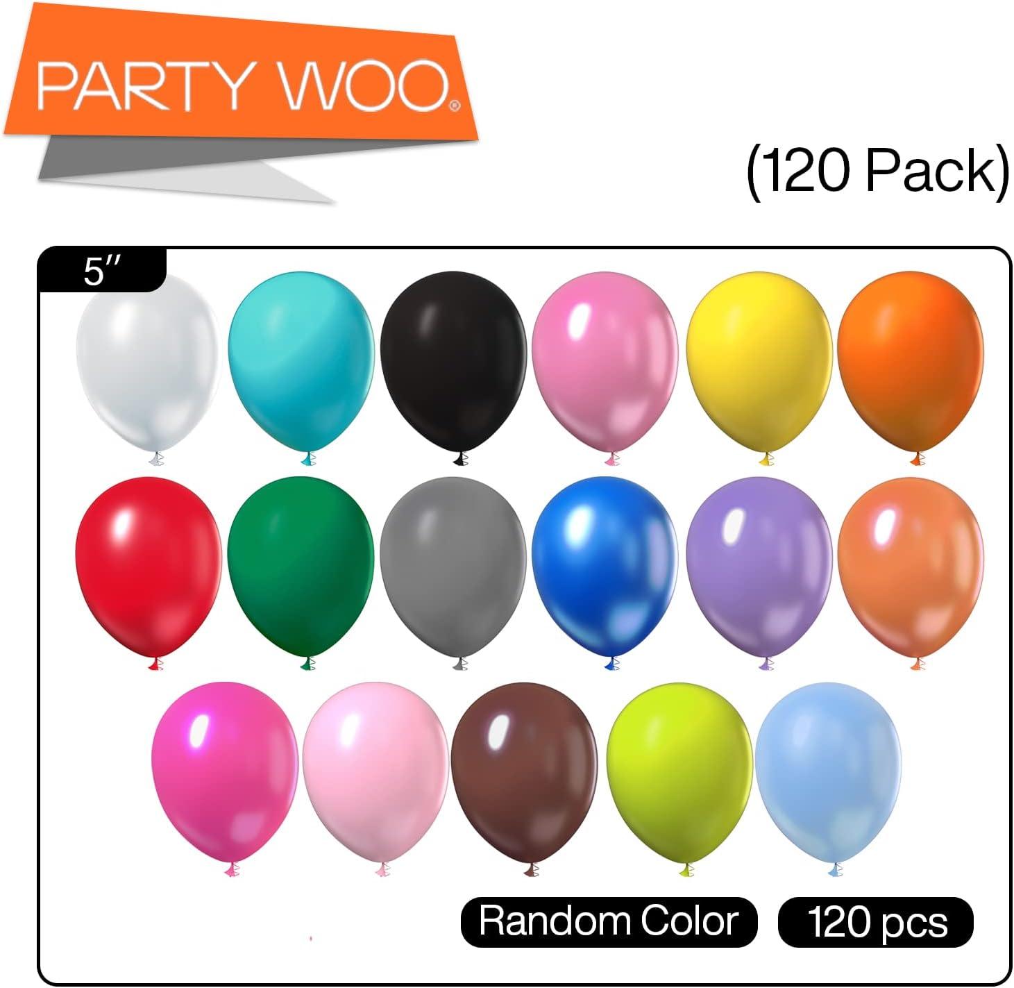 imagePartyWoo Rainbow Balloons 120 pcs and Crepe Paper Streamers 6 Rolls