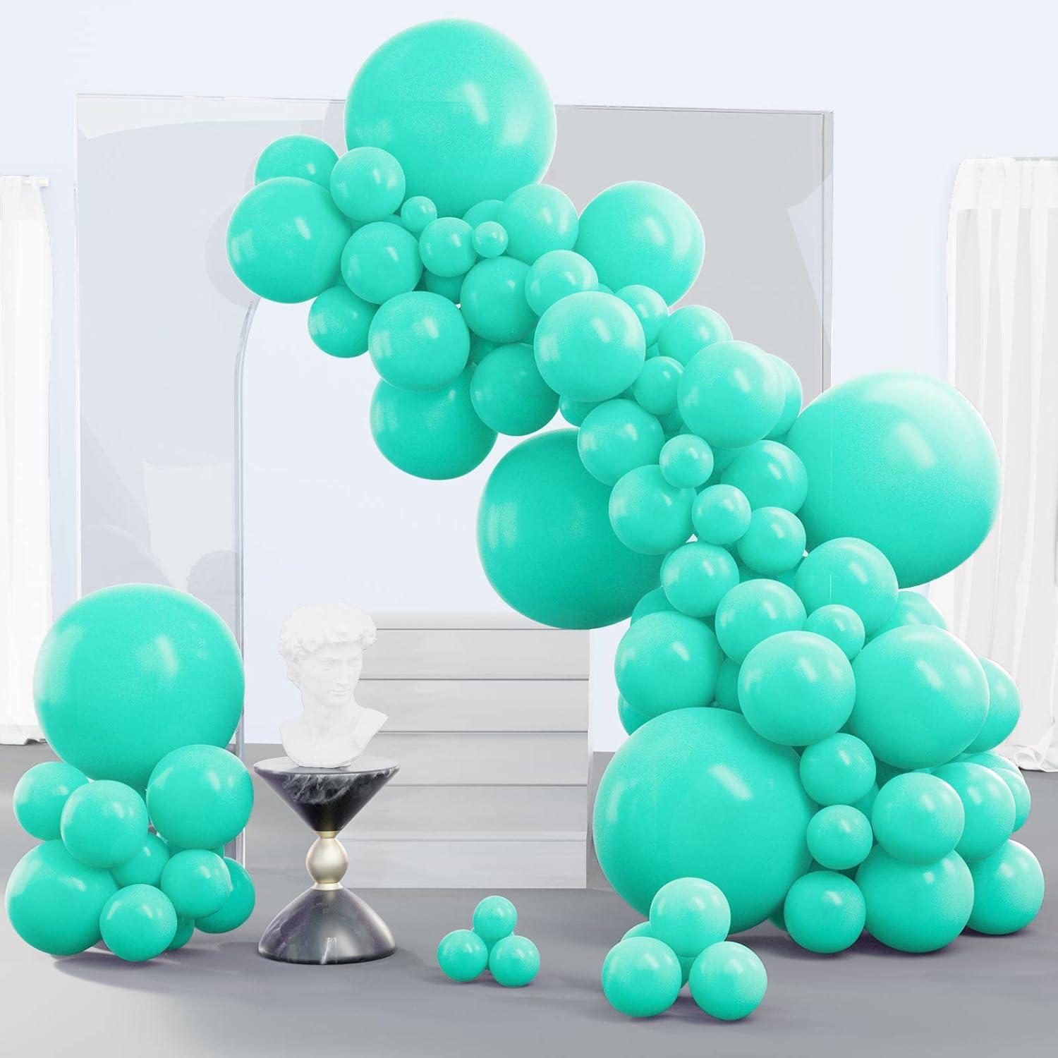 imagePartyWoo Teal Blue Balloons 140 pcs and Crepe Paper Streamers 4 Rolls