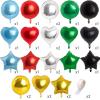 PartyWoo Foil Balloons, 30 pcs 18 Inch Star Balloons, Heart, Round Balloon for Party, Starry Night Party, Twinkle Twinkle Little Star Shower, Happy Birthday Decorations