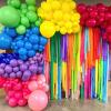 PartyWoo Rainbow Balloon Garland 100 pcs and Crepe Paper Streamers 6 Rolls