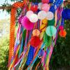 PartyWoo Rainbow Balloons 120 pcs and Crepe Paper Streamers 6 Rolls