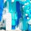 PartyWoo Teal Blue Balloons 100 pcs and Crepe Paper Streamers 4 Rolls
