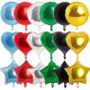 PartyWoo Foil Balloons, 30 pcs 18 Inch Star Balloons, Heart, Round Balloon for Party, Starry Night Party, Twinkle Twinkle Little Star Shower, Happy Birthday Decorations