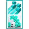 PartyWoo Teal Blue Balloons 100 pcs and Crepe Paper Streamers 4 Rolls