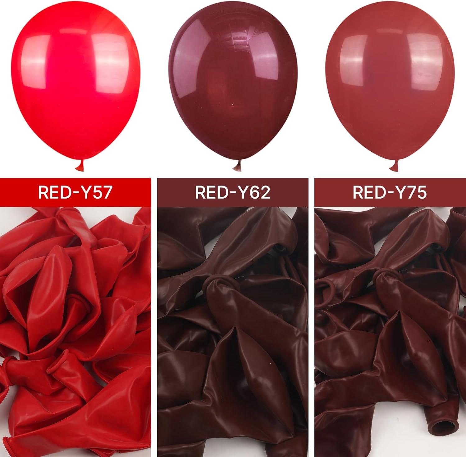 imagePartyWoo Maroon Balloons 50 pcs 12 Inch Burgundy Ruby Red Dark Red Latex Helium Balloons for Graduation Birthday Valentines Day Thanksgiving Wedding Anniversary Party Decorations RedY75