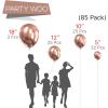 PartyWoo Metallic Rose Gold Balloons, 85 pcs Rose Gold Metallic Balloons Different Sizes Pack of 18 Inch 12 Inch 10 Inch 5 Inch Rose Gold Balloons for Balloon Arch, Party Decorations, Rose Gold-G107