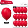 PartyWoo Red Balloons, 52 pcs 12 Inch Red Balloons, Latex Balloons for Balloon Garland or Balloon Arch as Birthday Decorations, Party Decorations, Wedding Decorations, Baby Shower Decorations, Red-Y57