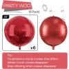 PartyWoo Red Foil Balloons 6pcs 22 Inch Burgundy Large Round Foil Big Giant 4D Jumbo Inflatable Mirror Ball Mylar Balloons for Graduation Birthday Anniversary Casino Cherry Party Decorations