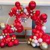 PartyWoo Red Foil Balloons 6pcs 22 Inch Burgundy Large Round Foil Big Giant 4D Jumbo Inflatable Mirror Ball Mylar Balloons for Graduation Birthday Anniversary Casino Cherry Party Decorations