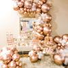 PartyWoo Rose Gold Balloons 51pcs 12 Inch Metallic Chrome Rose Gold Balloons for Wedding Sweet 16 Baby Shower Bridal Shower Bridgerton Floral Girl Birthday Party Decorations Rose Gold-G107