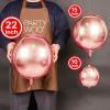Rose Gold Foil Balloons by PartyWoo, 20 Pack: Round Balloons in 10″, “15”, “22 Inch Sizes, 4D Foil Balloons, Ribbon, Big Balloons for Birthday & Party Decorations