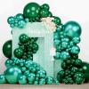 PartyWoo Green Balloons 138 pcs Different Sizes Pack of 18 12 10 5 Inch Dark Metallic Green Balloon Arch Kit Garland For Birthday Graduation Forest Theme Party Decorations Green-Y56 and Green-103