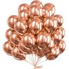 PartyWoo Rose Gold Balloons 51pcs 12 Inch Metallic Chrome Rose Gold Balloons for Wedding Sweet 16 Baby Shower Bridal Shower Bridgerton Floral Girl Birthday Party Decorations Rose Gold-G107