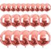 Rose Gold Foil Balloons by PartyWoo, 20 Pack: Round Balloons in 10″, “15”, “22 Inch Sizes, 4D Foil Balloons, Ribbon, Big Balloons for Birthday & Party Decorations
