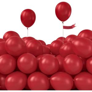 PartyWoo Burgundy Balloons 100pcs 5 Inch Dark Red Maroon Ruby Red Latex Helium Balloons for Graduation Valentine’s Day Wedding Anniversary Casino Citizenship Christmas Party Decorations Red-Y75
