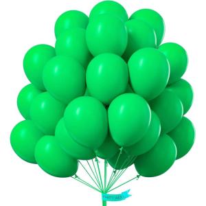 PartyWoo Clover Green Balloons, 100 pcs 10 Inch Malachite Balloons for Garland Arch, Party, Birthday, Baby Shower Decorations, Green-Y24