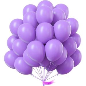 PartyWoo Lavender Balloons, 51 pcs 12 Inch Light Purple Balloons, Purple Balloons for Balloon Garland or Balloon Arch as Party Decorations, Wedding Decorations, Baby Shower Decorations, Purple-Y15