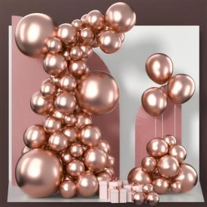 PartyWoo Metallic Rose Gold Balloons, 85 pcs Rose Gold Metallic Balloons Different Sizes Pack of 18 Inch 12 Inch 10 Inch 5 Inch Rose Gold Balloons for Balloon Arch, Party Decorations, Rose Gold-G107