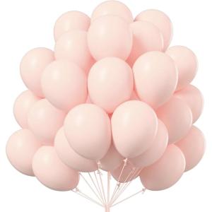 PartyWoo Pale Pink Balloons, 52 pcs 12 Inch Pink Balloons, Latex Balloons for Balloon Garland or Balloon Arch as Birthday Party Decorations, Wedding Decorations, Baby Shower Decorations, Pink-Q01