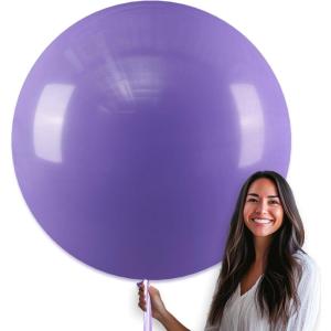 PartyWoo Purple Balloons 4pcs 36 Inch Purple Latex Balloons for Birthday Baby Shower Anniversary Engagement Wedding Princess Bachelorette Bridal Shower Butterfly Party Decorations Purple-Y15