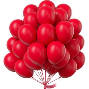 PartyWoo Red Balloons 51 pcs 12 Inch Matte Red Latex Helium Balloons for Graduation Wedding Independence Day Valentine’s Day Memorial Day Christmas Engagement Birthday Party Decorations Red-Y57