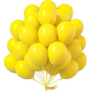 PartyWoo Yellow Balloons, 52 pcs 12 Inch Yellow Balloons, Latex Balloons for Balloon Garland or Balloon Arch as Birthday Party Decorations, Wedding Decorations, Baby Shower Decorations, Yellow-Y55