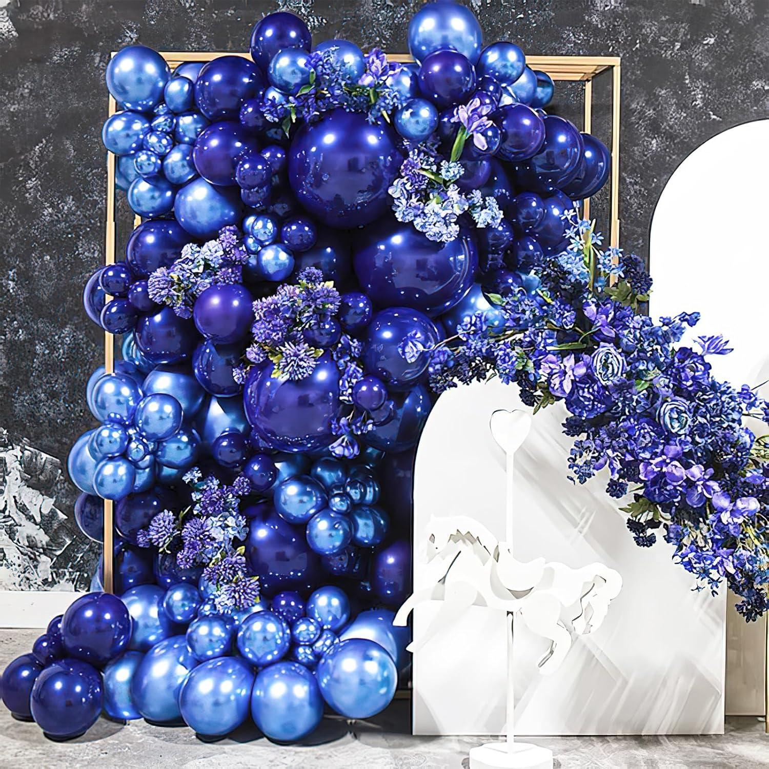 imagePartyWoo Metallic Blue Balloons 51 Pcs 12 Inch for Balloon Garland Arch Party Decorations Birthday Wedding BlueG106